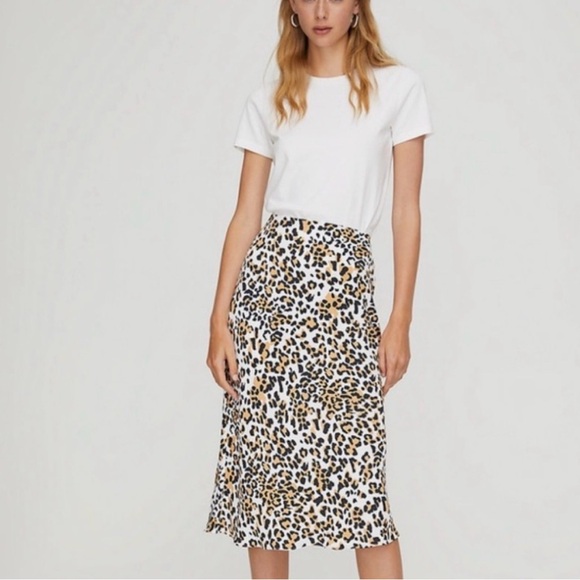 Aritzia Dresses & Skirts - Aritzia Animal Print Midi Skirt - Black, Brown, and Cream